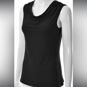 Casual Cowl Neck Ruched Draped Lightweight Sleeveless Stretchy Blouse Tank